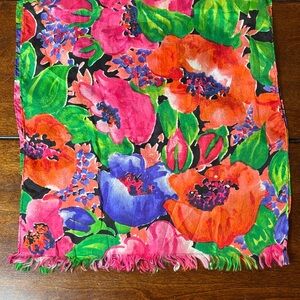 Express Colorful Floral 100% Silk Scarf 
10” x 86”